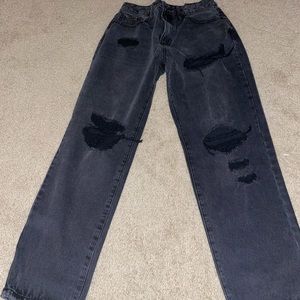 Forever 21 jeans, black ripped jeans, size 29